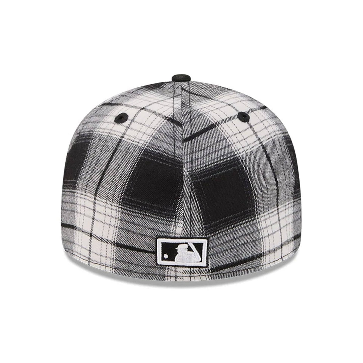 This is a Chicago White Sox MLB Grunge Style Plaid Black Retro Crown 59FIFTY Fitted Cap 6