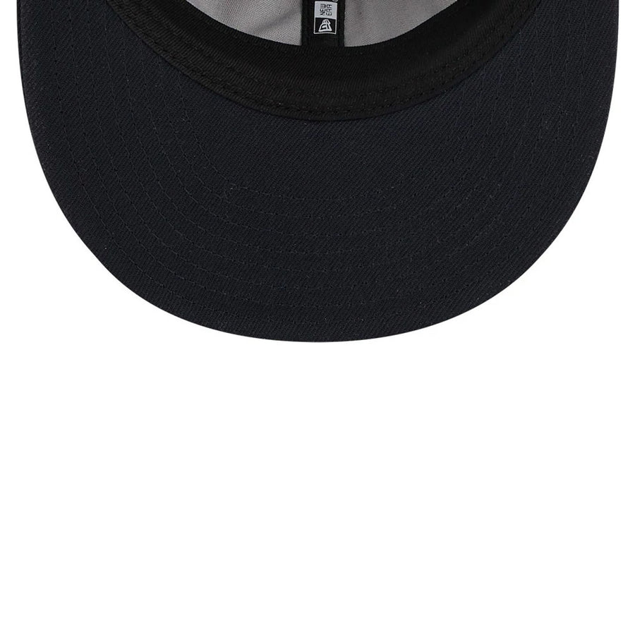 This is a Las Vegas Raiders NFL Grunge Style Plaid Open Blue Retro Crown 9FIFTY Adjustable Cap 6