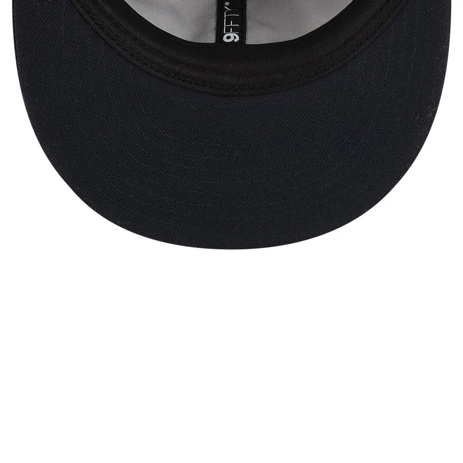 This is a Detroit Tigers MLB Grunge Style Plaid Navy Retro Crown 9FIFTY Adjustable Cap 6