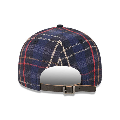 This is a Seattle Mariners MLB Grunge Style Plaid Open Blue Retro Crown 9FIFTY Adjustable Cap 2