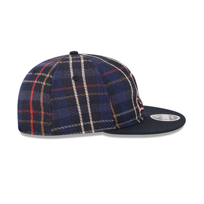 This is a Seattle Mariners MLB Grunge Style Plaid Open Blue Retro Crown 9FIFTY Adjustable Cap 6