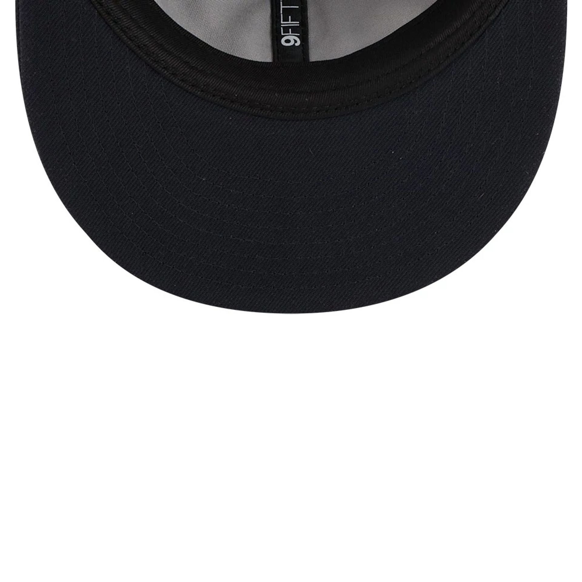 This is a Colorado Rockies MLB Grunge Style Plaid Open Blue Retro Crown 9FIFTY Adjustable Cap 7