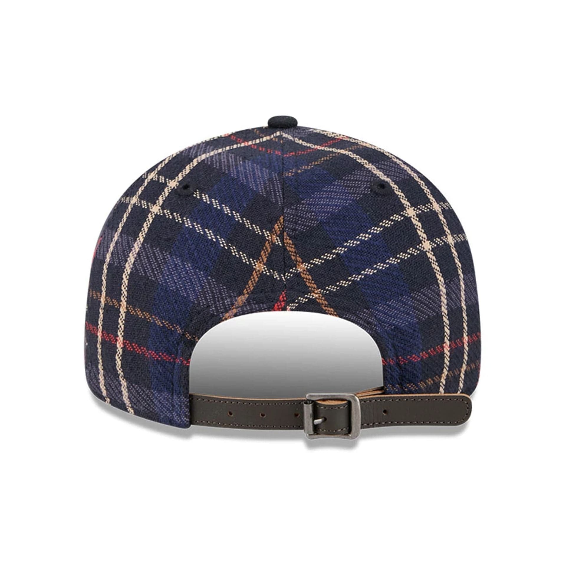 This is a Boston Red Sox MLB Grunge Style Plaid Open Blue Retro Crown 9FIFTY Adjustable Cap 2