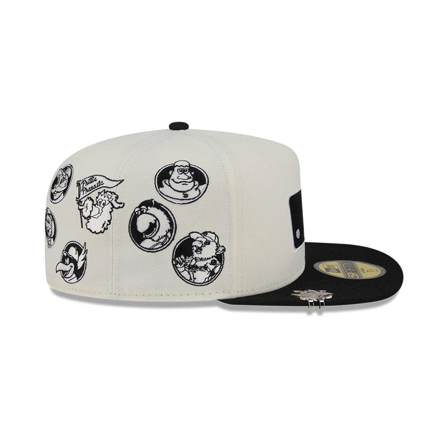 This is a MLB All Over MLB National League Mascots White 59FIFTY A-Frame Fitted Cap 5