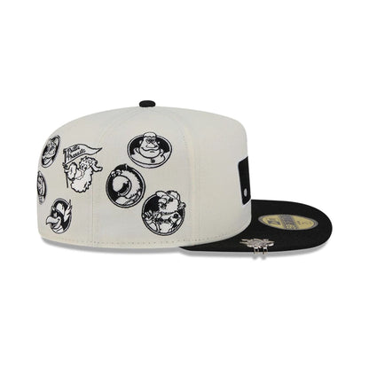 This is a MLB All Over MLB National League Mascots White 59FIFTY A-Frame Fitted Cap 5