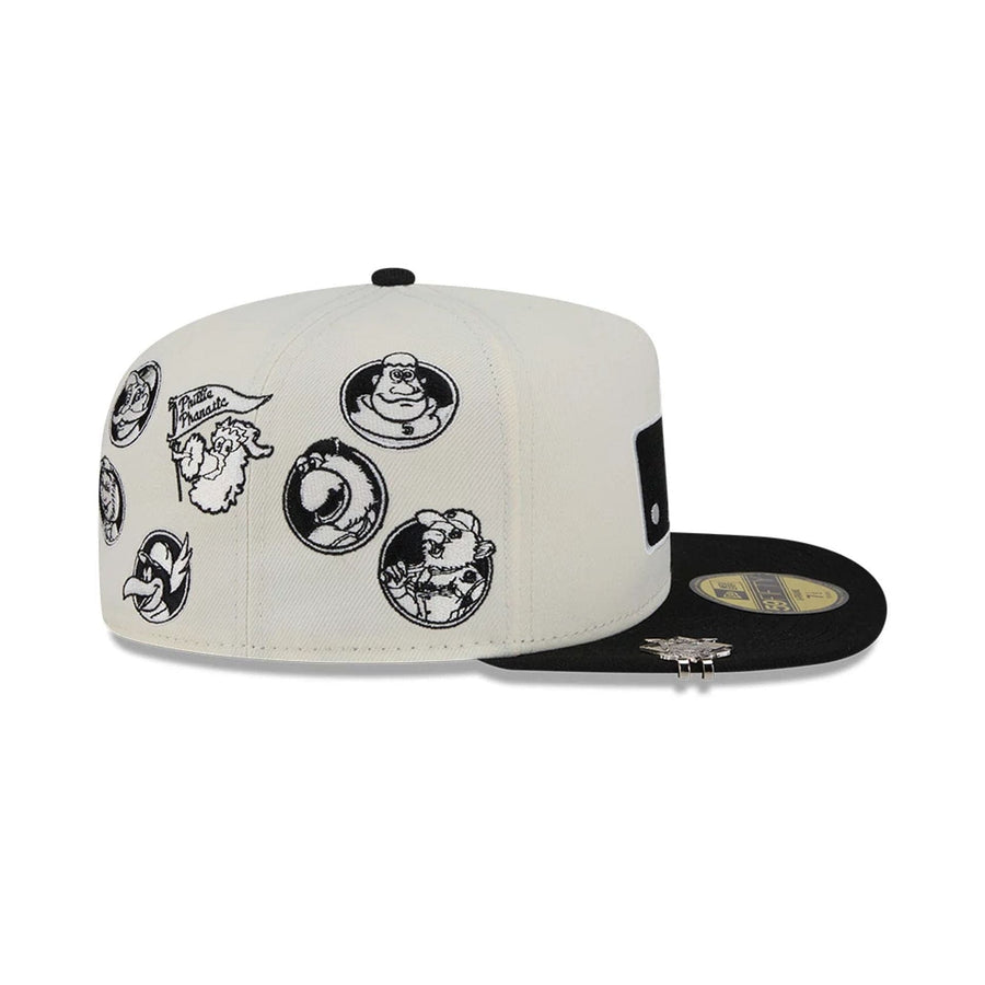 This is a MLB All Over MLB National League Mascots White 59FIFTY A-Frame Fitted Cap 5