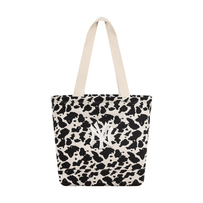 Pictured is this MLB Cow Jacquard New York Yankees Tote Bag in cream. 2