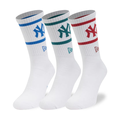 Pictured is this MLB 3 Pack New York Yankees Crew Socks in white. 1