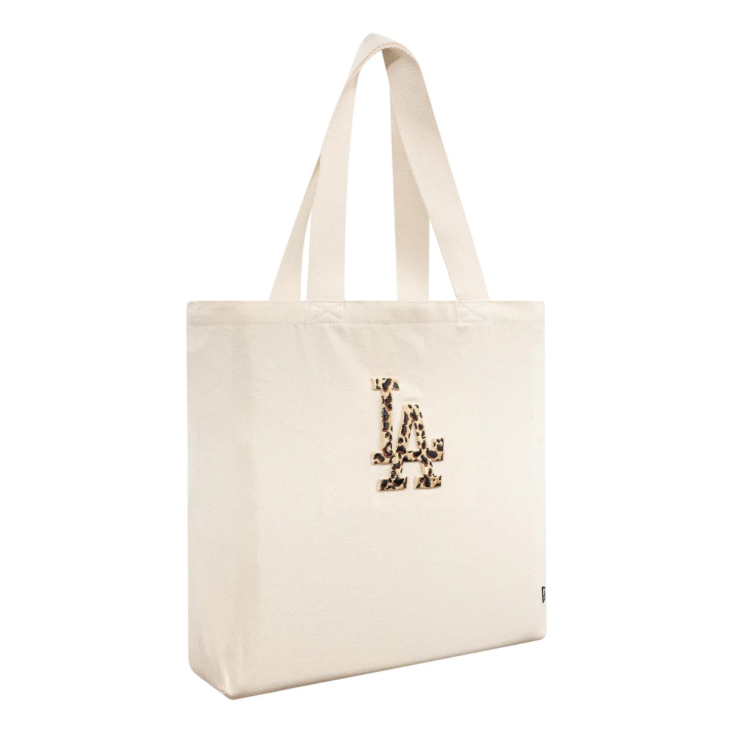 Pictured is this MLB Animal Infill LA Dodgers Tote Bag in cream. 3