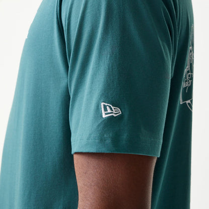 The model is wearing this MLB Food Graphic LA Dodgers T-Shirt in dark green. 5
