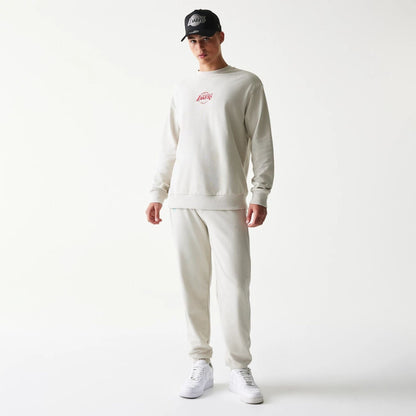 The model is wearing this NBA League Essential LA Lakers Oversized Crew Neck Sweater in cream. 8