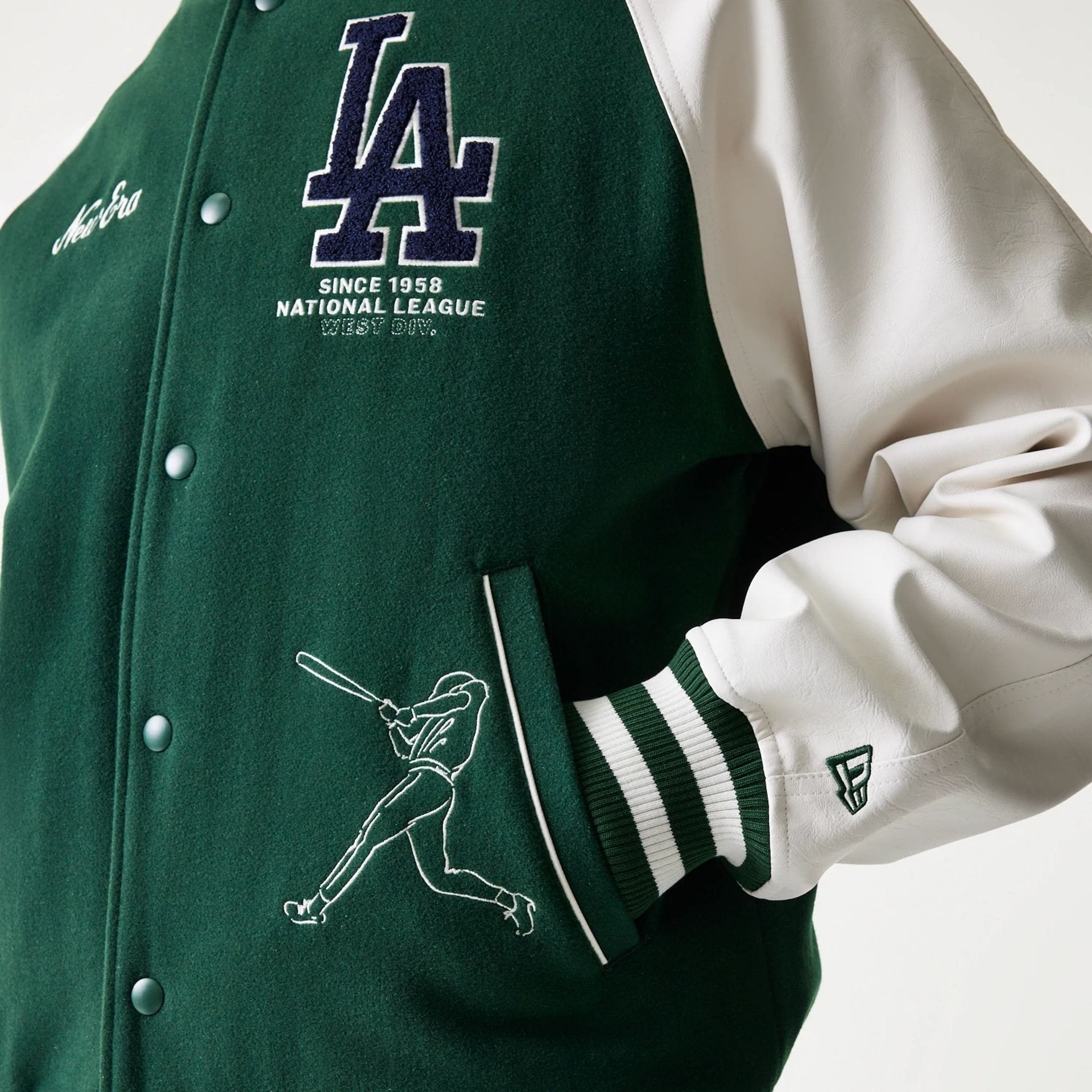 MLB LA Dodgers Dark Green Varsity Jacket | NEC EU