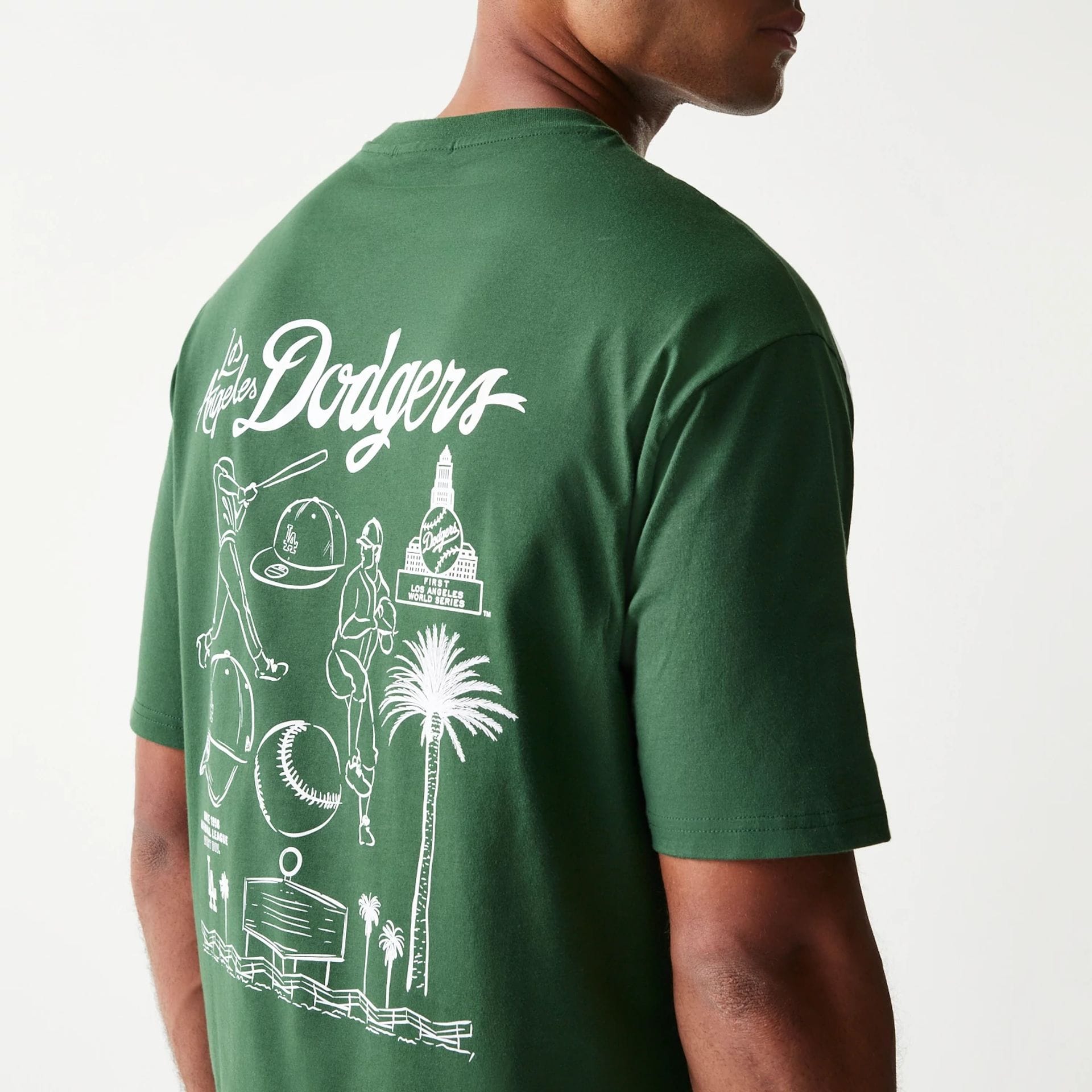 MLB Baseball Graphic LA Dodgers Dark Green Oversized T-Shirt | NEC EU