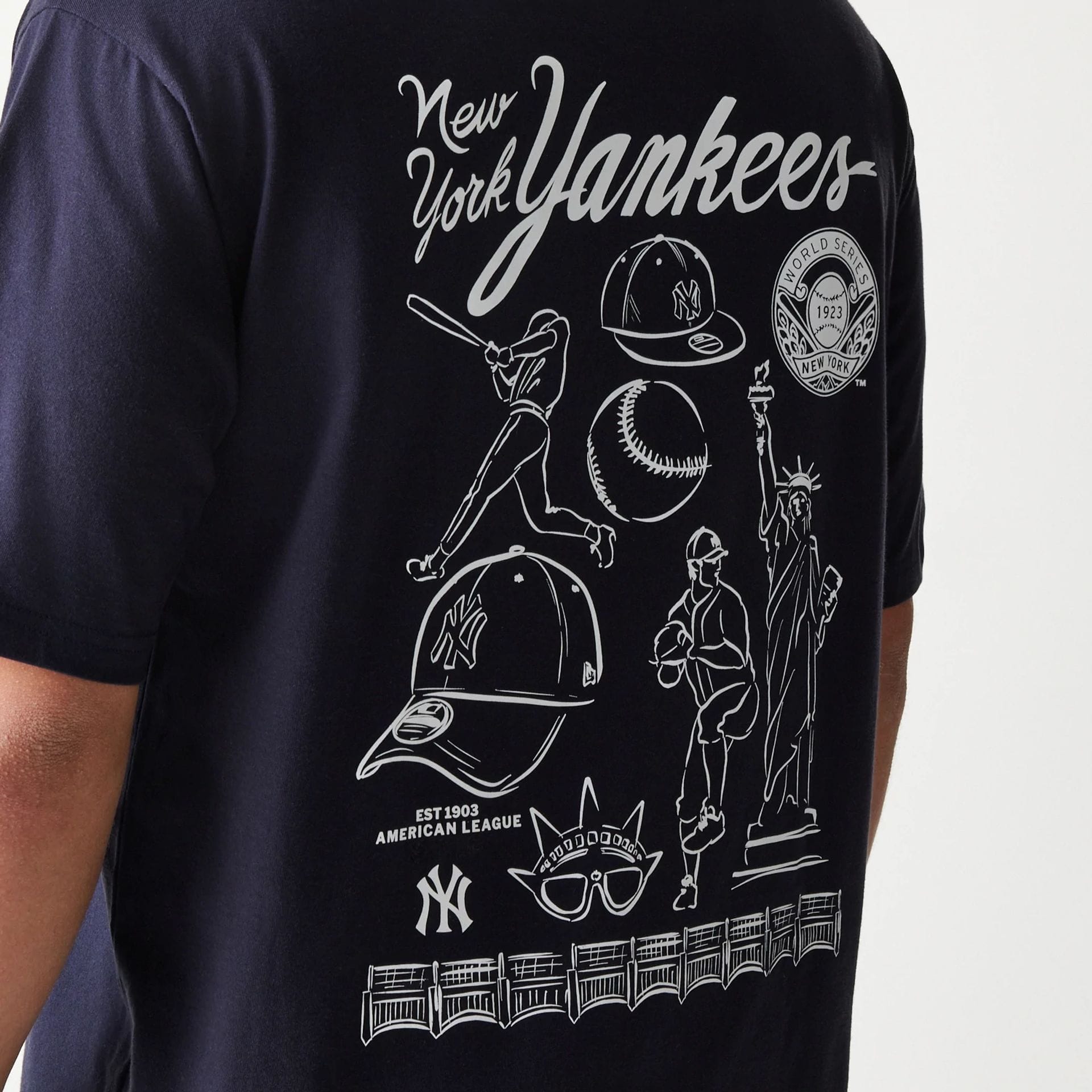 MLB MLB Baseball Graphic New York Yankees Navy Oversized T-Shirt | NEC EU