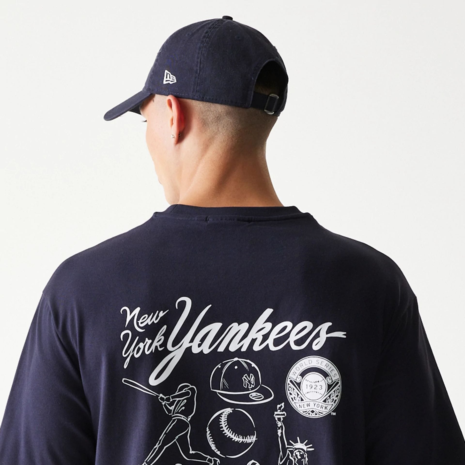 MLB Baseball Graphic New York Yankees Navy Oversized T-Shirt | NEC EU