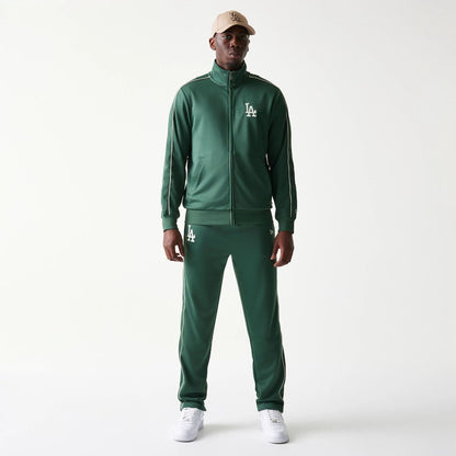 The model is wearing this MLB Piping LA Dodgers Straight Leg Joggers in dark green. 8