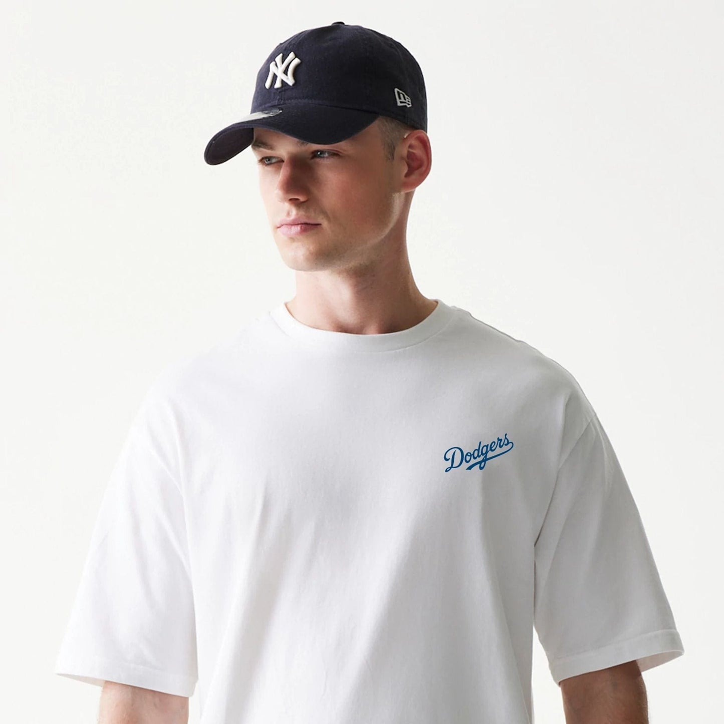 The model is wearing this MLB World Series LA Dodgers T-Shirt in white. 5