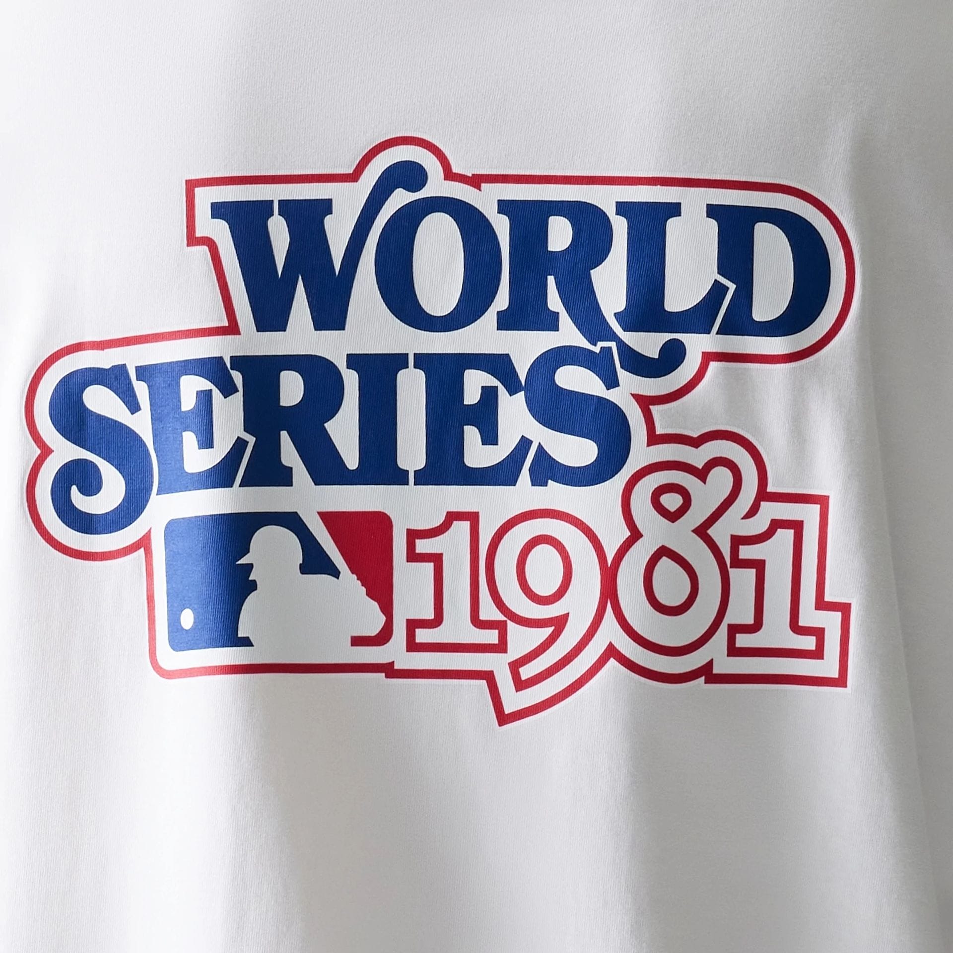 The model is wearing this MLB World Series LA Dodgers T-Shirt in white. 8