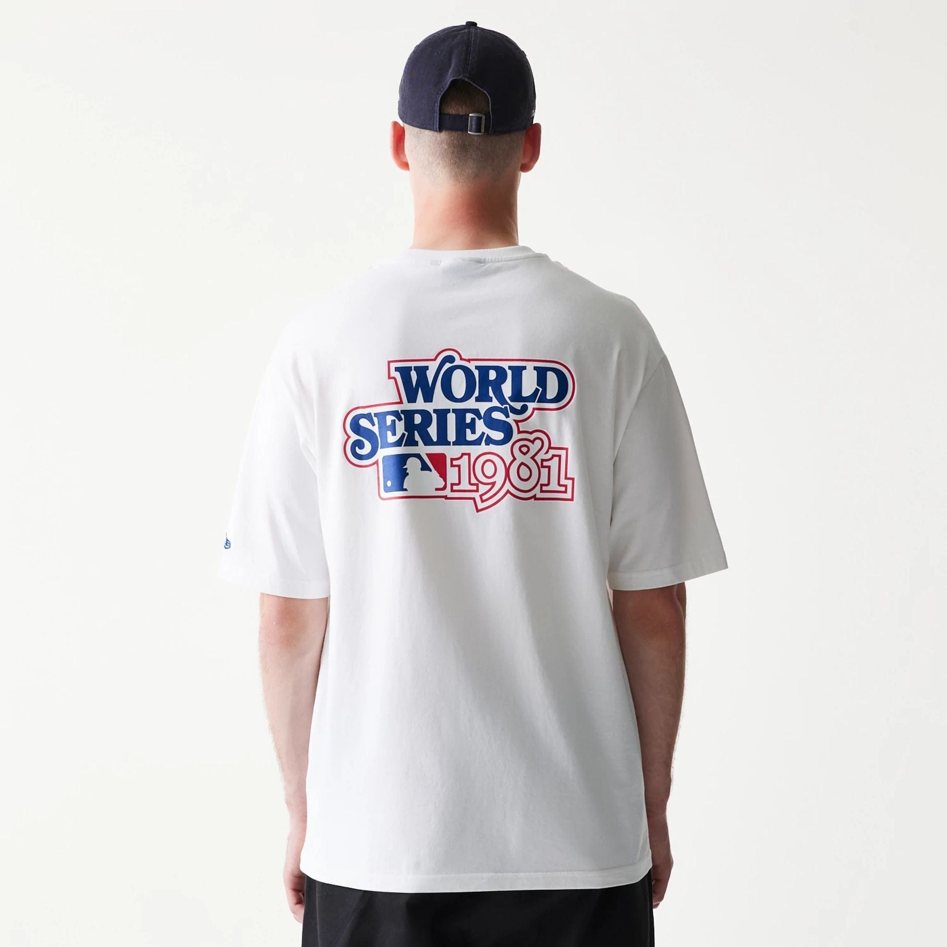 The model is wearing this MLB World Series LA Dodgers T-Shirt in white. 2