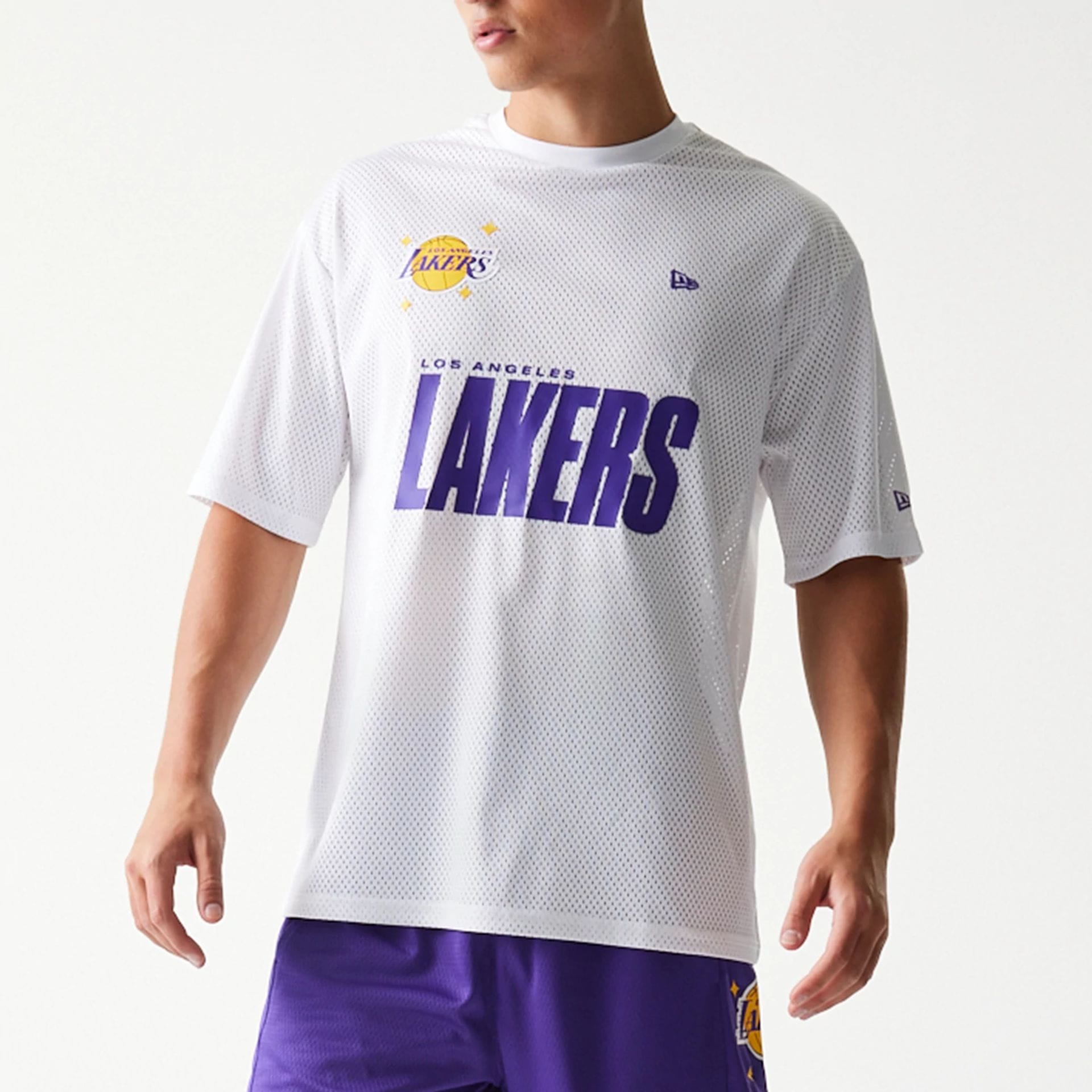 NBA Graphic Mesh LA Lakers White T-Shirt | NEC EU