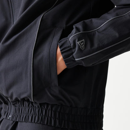The model is wearing this MLB New York Yankees Track Jacket in black. 7