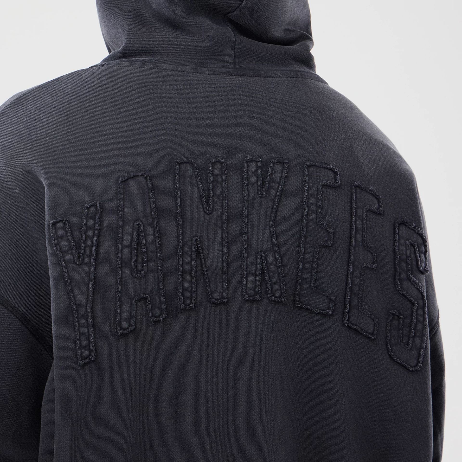 MLB Washed New York Yankees Black Full Zip Hoodie | NEC EU