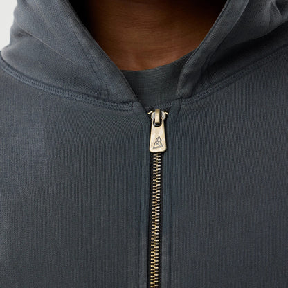 The model is wearing this MLB Washed LA Dodgers Full Zip Hoodie in Dark Grey. 5