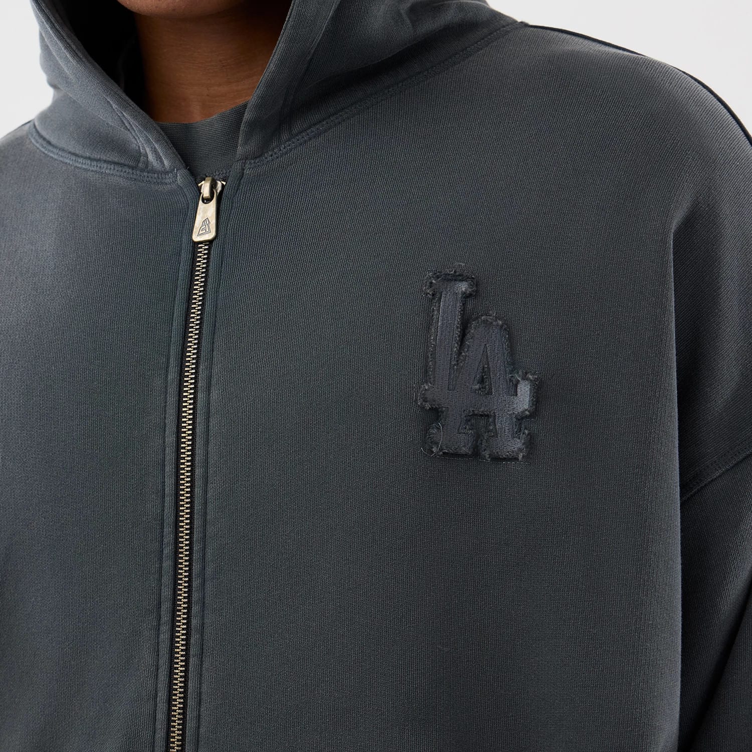 MLB Washed LA Dodgers Dark Grey Full Zip Hoodie | NEC EU