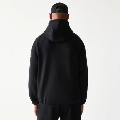 The model is wearing this MLB New York Yankees Full Zip Hoodie in black. 2