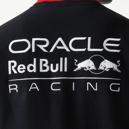 The model is wearing this Red Bull Racing Varsity Jacket in black. 6