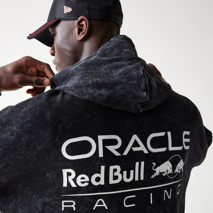 The model is wearing this Red Bull Racing Dropped Shoulder Full Zip Hoodie in black. 7
