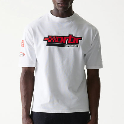 The model is wearing this Red Bull Racing Graphic Oversized T-Shirt in white. 4