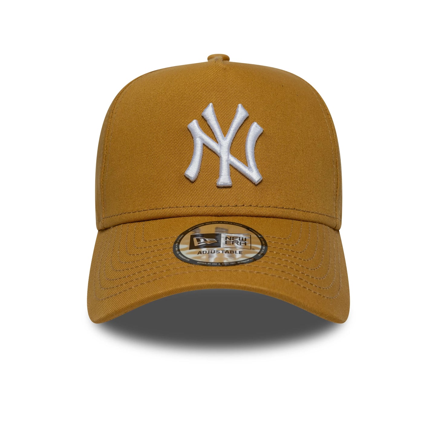 Pictured is this MLB League Essential New York Yankees 9FORTY E-Frame in beige. 2