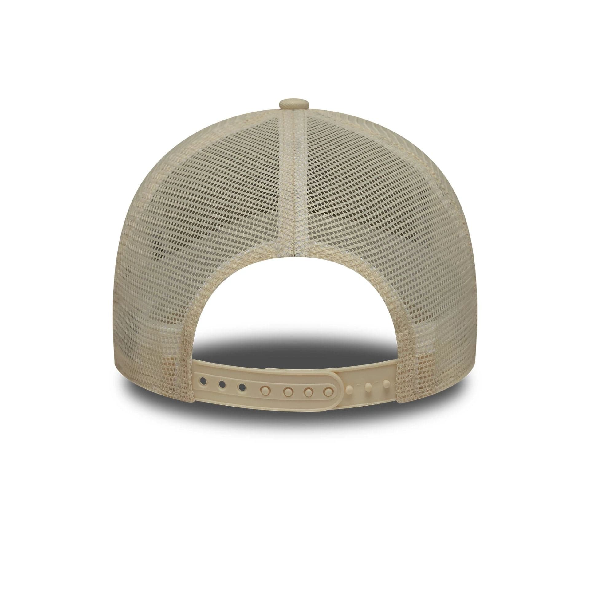 Pictured is this MLB Outline New York Yankees 9FORTY E-Frame Trucker in Cream. 4