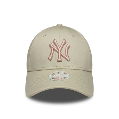 Pictured is this Womens MLB League Essential New York Yankees 9FORTY in light beige. 2