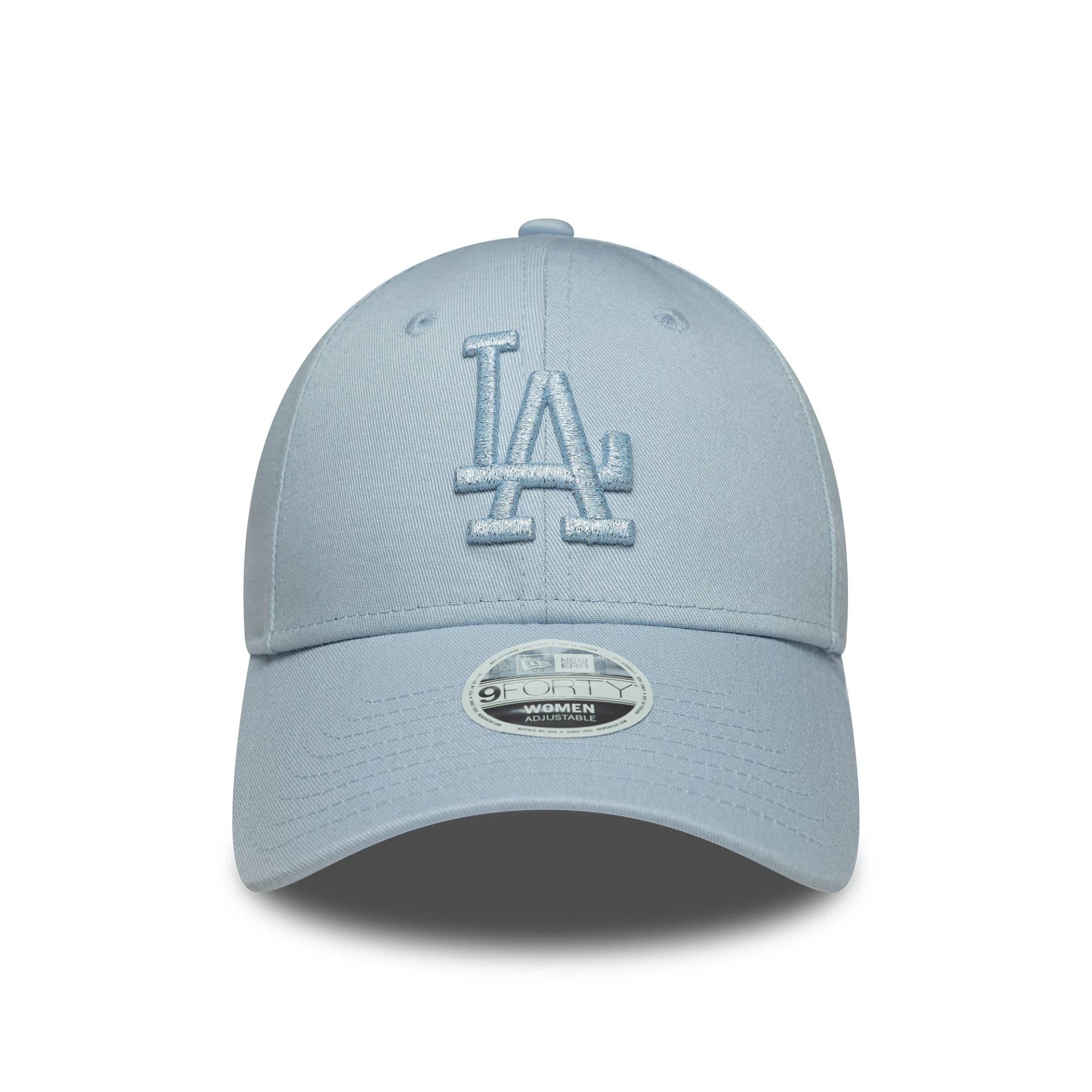 Pictured is this Womens MLB Metallic Logo LA Dodgers 9FORTY in pastel blue. 2