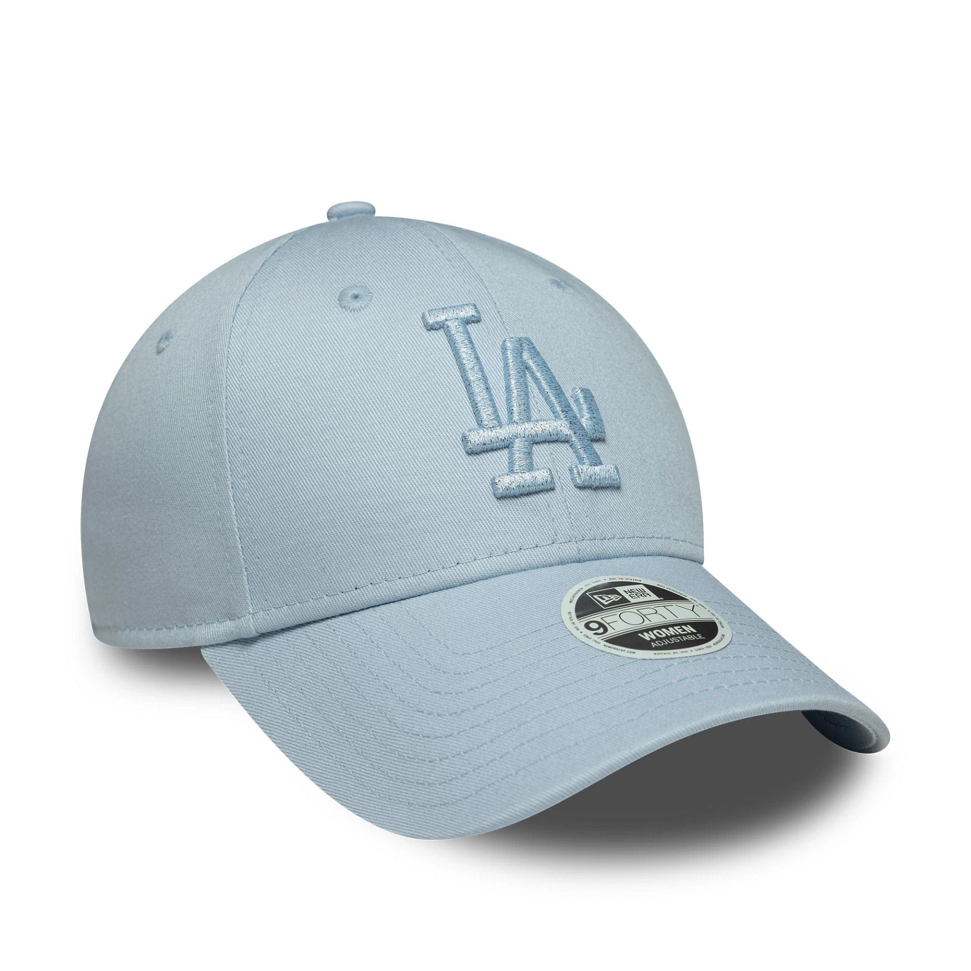 Pictured is this Womens MLB Metallic Logo LA Dodgers 9FORTY in pastel blue. 3