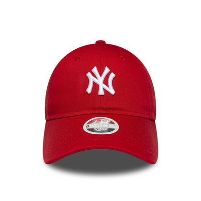 Pictured is this Womens League Essential Midi New York Yankees 9TWENTY in dark red. 2