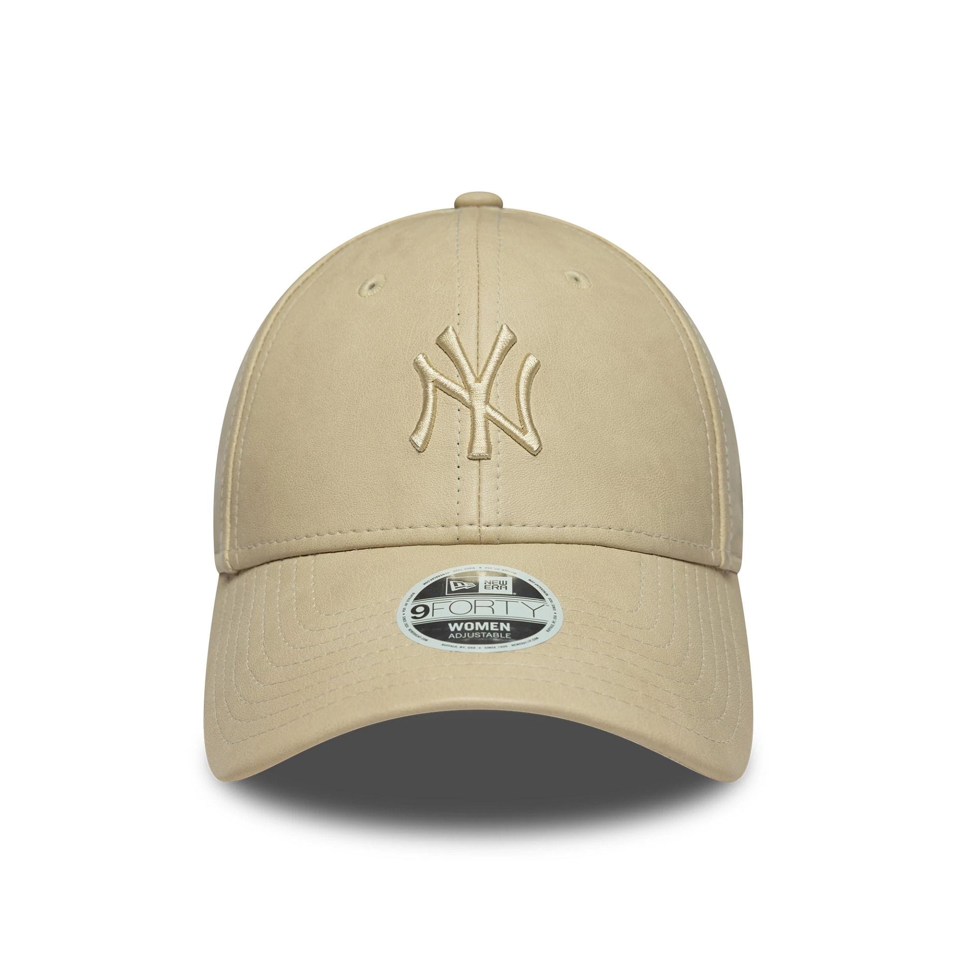 Pictured is this Womens MLB PU New York Yankees 9FORTY in light beige. 2