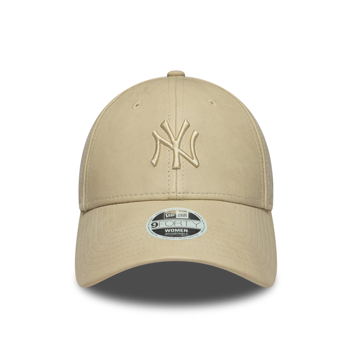 Pictured is this Womens MLB PU New York Yankees 9FORTY in light beige. 2