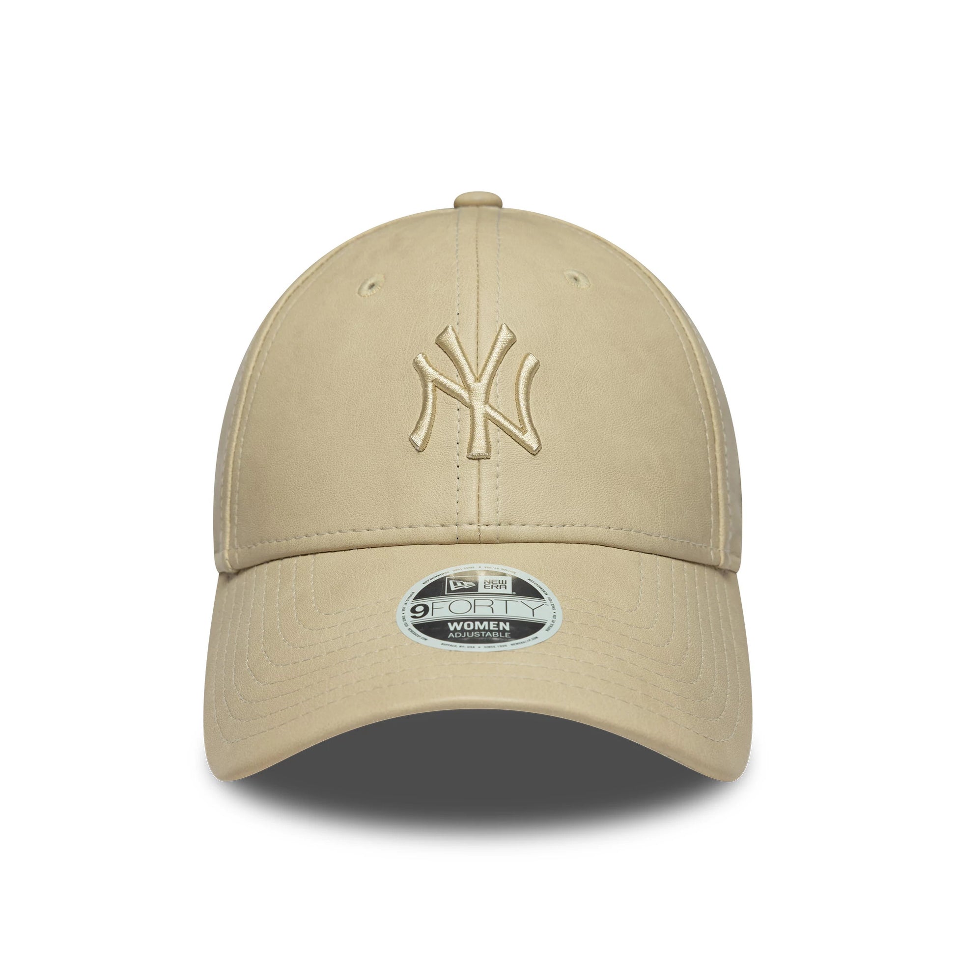 Pictured is this Womens MLB PU New York Yankees 9FORTY in light beige. 2