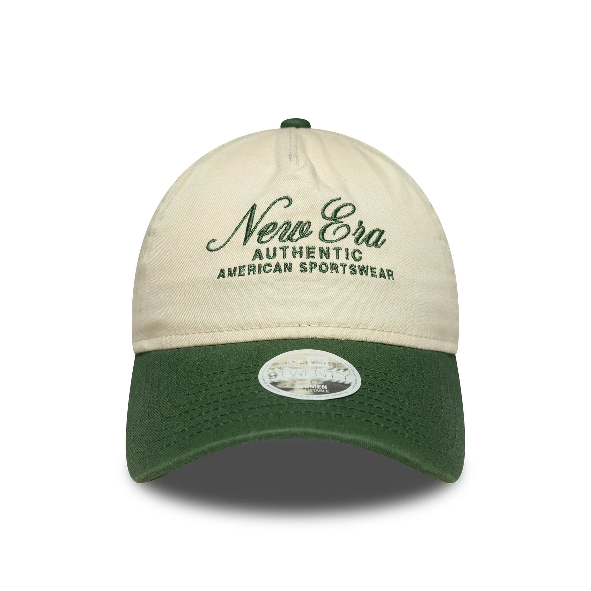 Pictured is this Womens New Era 9TWENTY A-Frame in Dark Green. 2
