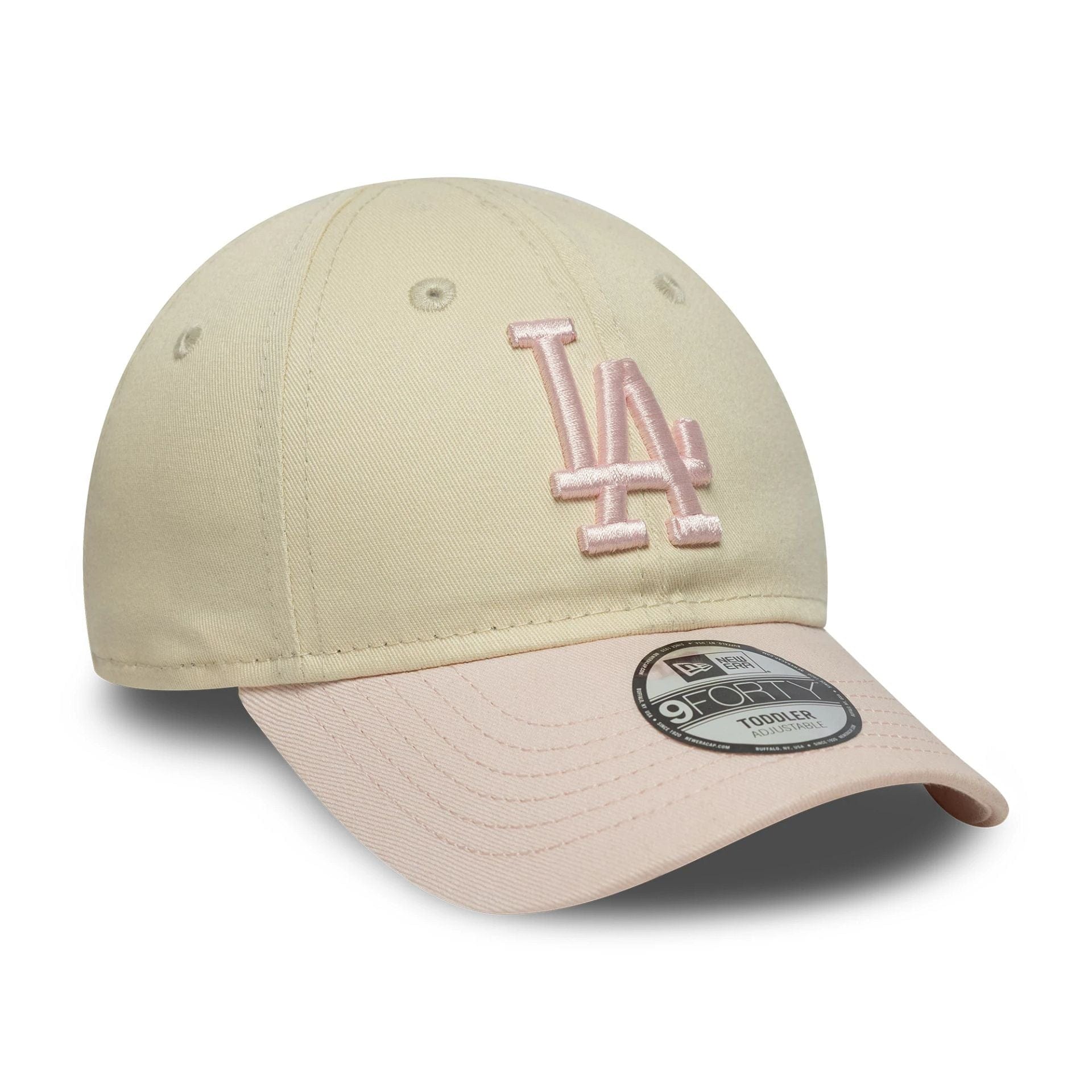 Pictured is this Toddler MLB League Essential LA Dodgers 9FORTY in light beige. 3