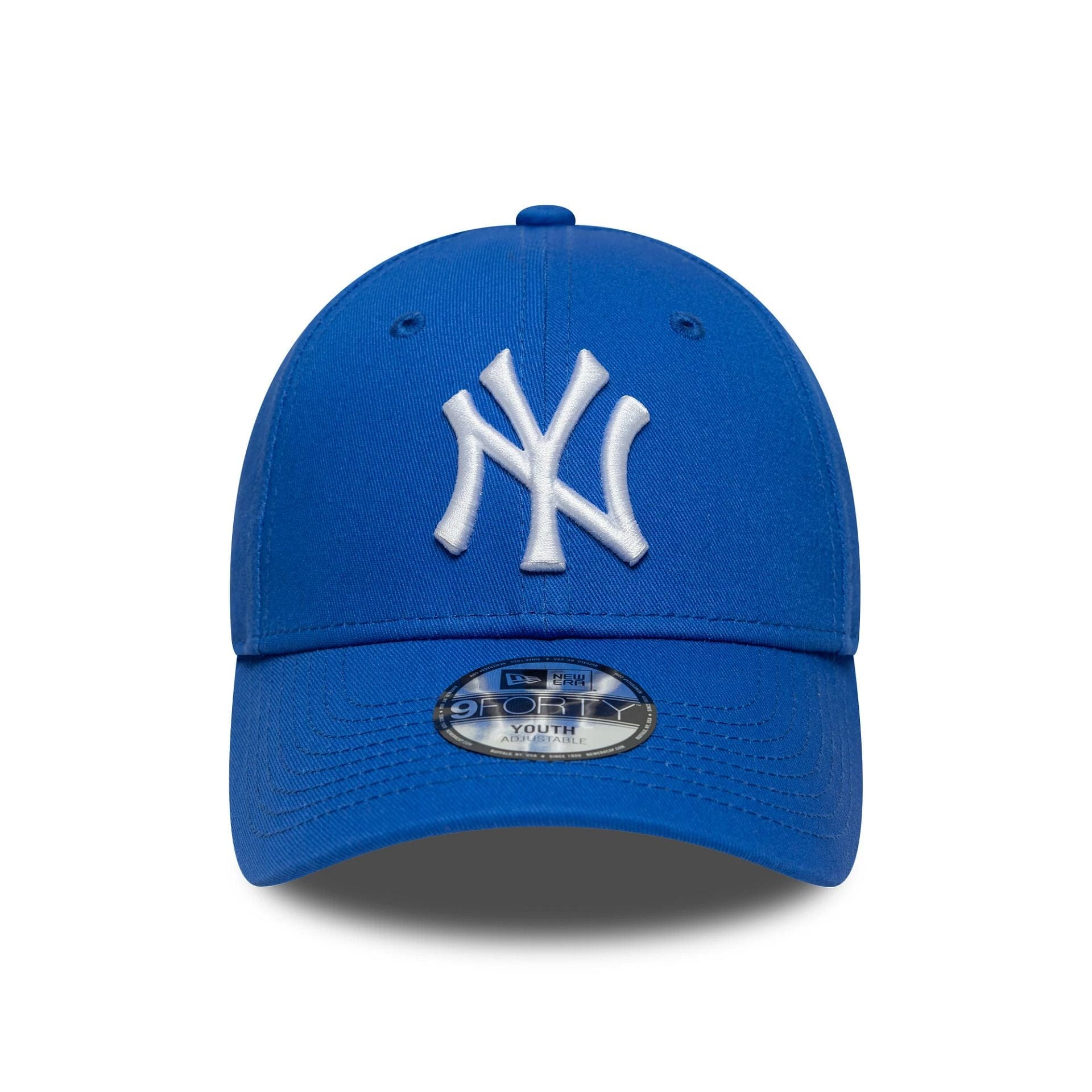 Pictured is this Youth MLB League Essential New York Yankees 9FORTY in blue. 2