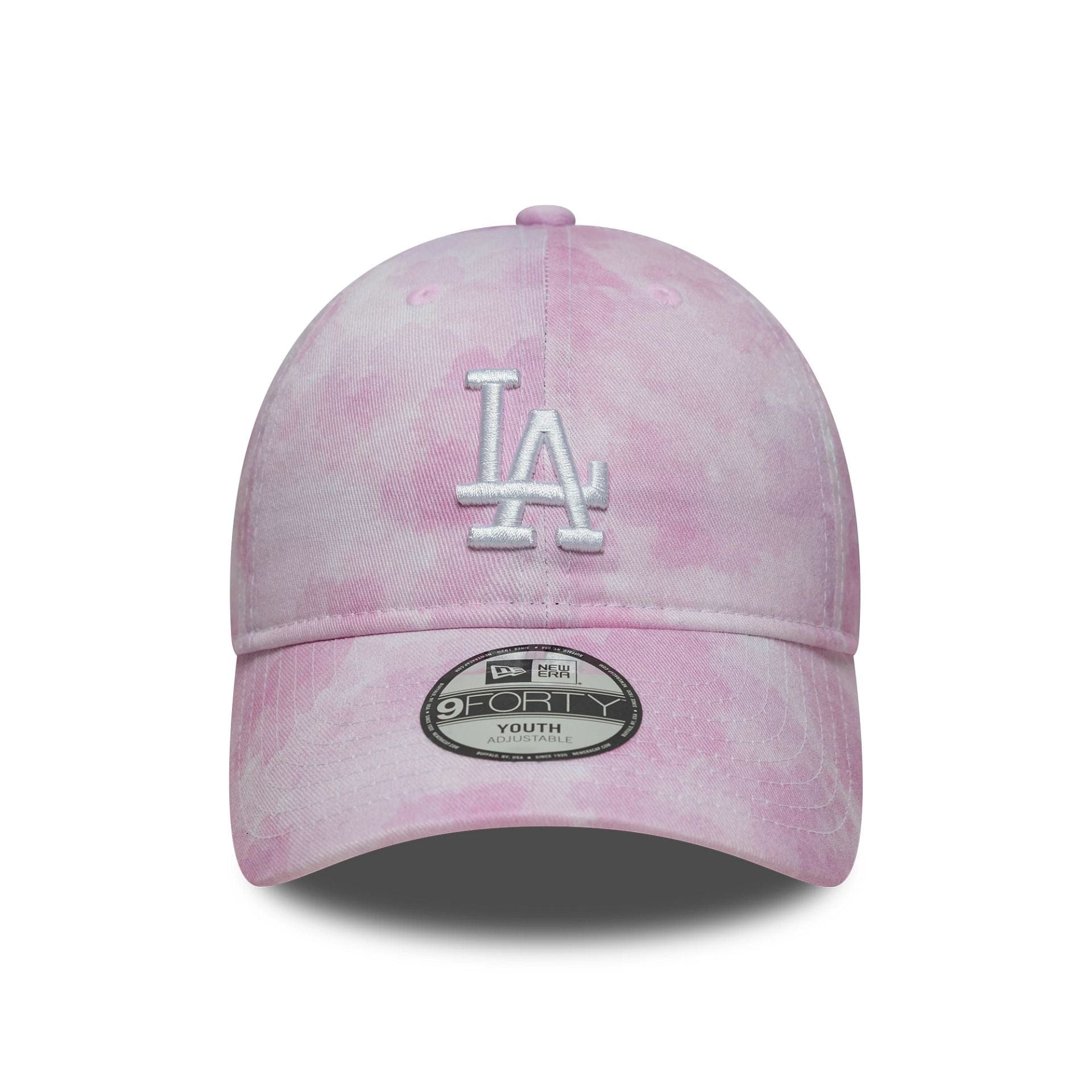 Pictured is this Youth MLB Tie Dye LA Dodgers 9TWENTY in pastel pink. 2