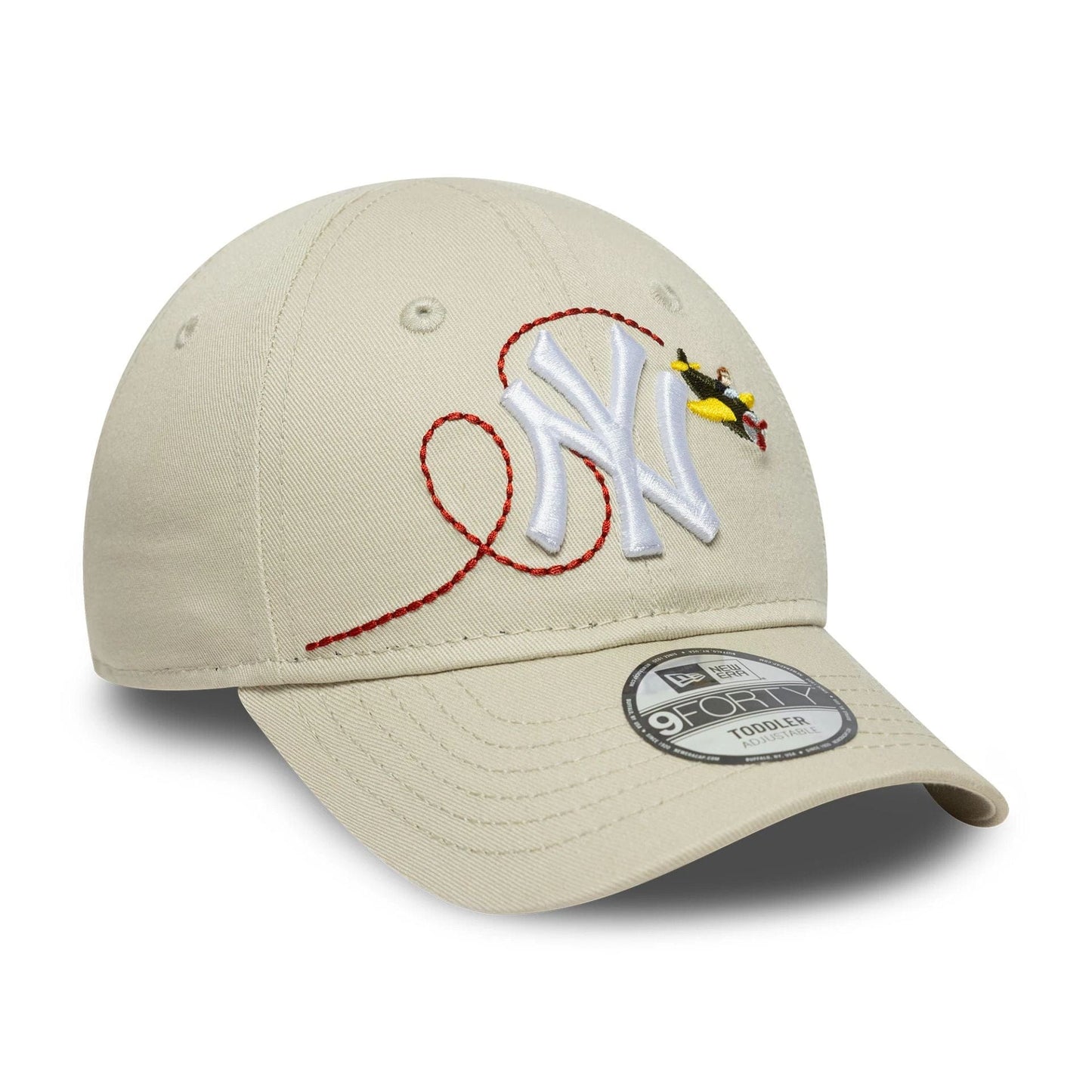 Pictured is this Toddler MLB Plane Icon New York Yankees 9FORTY in light beige. 3