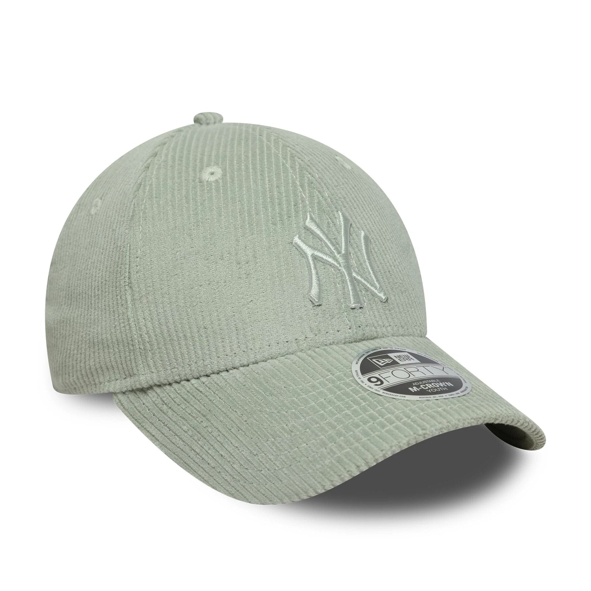 Pictured is this Youth MLB Cord New York Yankees 9FORTY M-Crown in pastel green. 3