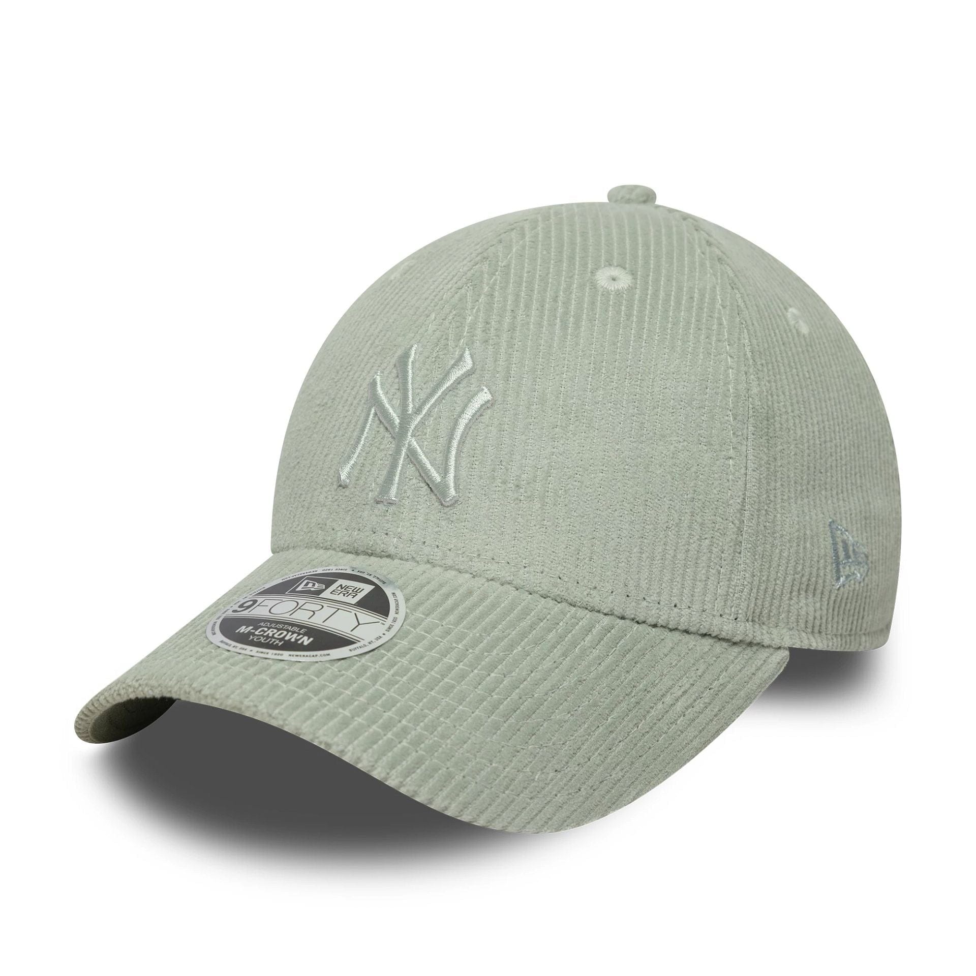 Pictured is this Youth MLB Cord New York Yankees 9FORTY M-Crown in pastel green. 1