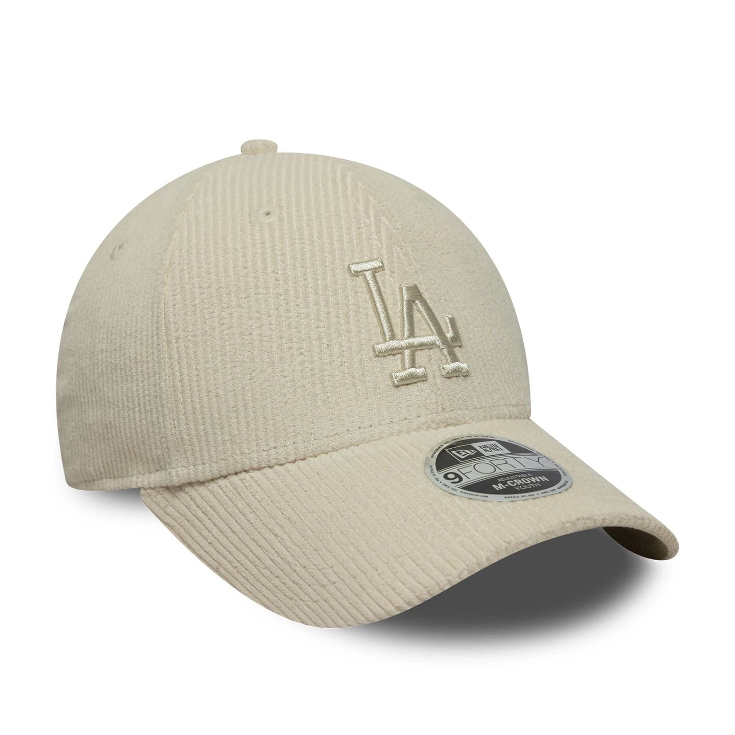 Pictured is this Youth MLB Cord LA Dodgers 9FORTY M-Crown in light beige. 3