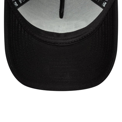 Pictured is this New Era Graphic 9FORTY M-Crown A-Frame Trucker in black. 5